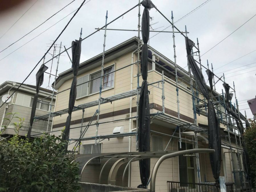千葉市で外壁・屋根塗装工事が着工です。