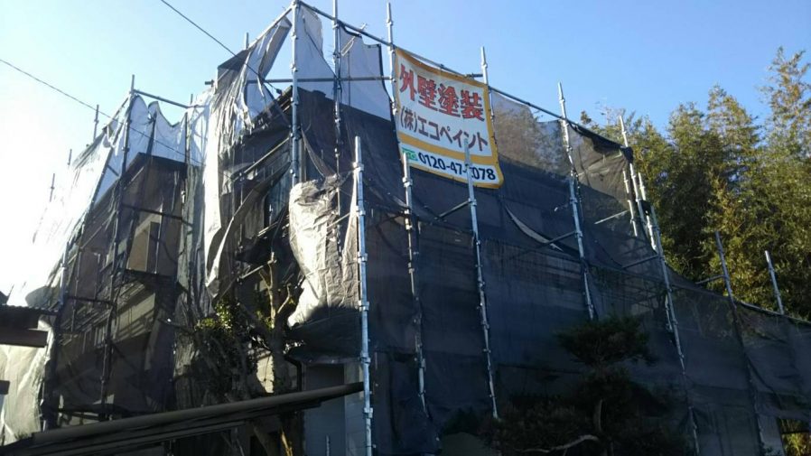 長生村信友で外壁・屋根塗装工事が着工です。